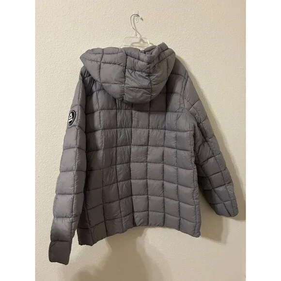 NWT Mens Reebok Gray/Silver Outdoor Hooded Puffer‎ Zipper Jacket Size 2XL - Picture 3 of 4
